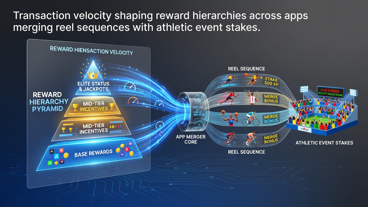 Diagram illustrating how transaction velocity shapes reward tiers across hybrid apps that merge slot reel sequences with athletic event stakes
